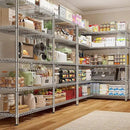 REIBII 1500LBS Storage Shelves 61.7''W Wire Shelving Unit 5 Tier Metal Shelving for Storage Rack Shelves Heavy Duty Garage Shelf Pantry Shelves Kitchen Shelving, 61.7" W*72.4" H*15.8" D, Chrome by CozyNest Decor