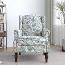 Lumibee High Back Accent Chair, Armchair in Fabric,Comfy Upholstered Wingback Single Sofa Reading Chair with Solid Wood Legs for Living Room,Bedroom,Office-Boho Blue by CozyNest Decor