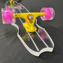 Clear Longboard Skateboard - Transparent Acrylic Long Boards with Light-Up LED Wheels for Smooth Rides - Ride The Streets in Style with Longboard Built for Beginners & Pros Alike by TinyTreasures Baby Boutique