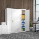 71" Tall Metal Pantry Cabinet, White Kitchen Pantry Storage Cabinet with 4 Adjustable Shelves and Gold Handles, Cupboard for Kitchen, Dining Room, Living Room, Bathroom by CozyNest Decor