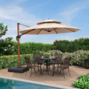 PURPLE LEAF 10ft Patio Umbrella Outdoor Round Umbrellas Large Cantilever Umbrella Windproof Offset Umbrellas Heavy Duty Sun Umbrella for Garden Deck Pool Patio, Beige by GreenHaven Gardens
