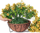 Artificial Fake Fall Hanging Mums Plants Flowers Basket for Outdoor, Autumn Faux Silk Yellow Daisy in Hang Planter Look Real UV Resistant for Porch Home Patio Balcony Yard Decor by GreenHaven Gardens