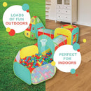 5pc Kids Play Tent for Toddlers with Ball Pit, Crawl Tunnel, Indoor & Outdoor Playhouse, Jungle Gym, Toys for Boys & Girls, Includes Dart Balls, Teepee & Basketball Hoops by TinyTreasures Baby Boutique