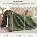 Carriediosa Chunky Knit Throw Blanket 60" X 80" Twin, 100% Hand Made Large Chenille Loop Yarn Soft Fluffy Throws for Couch Sofa Bed, Big Crochet Cozy Heavy Thick Cable Woven Blankets, Olive Green by CozyNest Decor