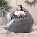 3.5FT Bean Bag Chairs Teardrop Bean Bag Chair for Adults Beanbag Chair with Memory Foam Filled Machine Washable Cover for Living Room, Bedroom (Large,Grey) by TinyTreasures Baby Boutique
