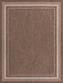 Unique Loom Outdoor Border Collection Area Rug - Soft Border (9' x 12' Rectangle, Brown/ Ivory) by GreenHaven Gardens