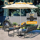 79'' Steel Rectangular Picnic Table for Outdoors, with backrest, Expanded, Lifetime Picnic Table with Umbrella Hole, Heavy Duty Sturdy Commercial Picnic Tables for Garden Courtyard BBQ, Black by GreenHaven Gardens