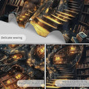 HVEST Fantasy Library Bookshelf Wall Tapestry Fairytale Tree Magic Bookshelf Tapestry Wall Hanging Retro Vintage Tapestries for Classroom Study Room Bedroom Living Room Dorm, 70.9L x 92.5W Inches by CozyNest Decor