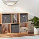 Amazon Basics Collapsible Fabric Storage Cubes Organizer with Handles, Sturdy, Gray, 10.5-x-10.5-x-11-inch, Pack of 6 by CozyNest Decor