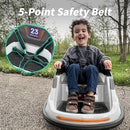 Baby Bumper Car, 6V Electric Kids Bumper Car for Toddlers with Remote Control, Bluetooth - White by TinyTreasures Baby Boutique