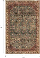 Keen Home Design 2x3 Rug - Machine Washable Entry Rug with Non-Slip Backing, Ideal for Enteryway, Kitchen, Bathroom, Laundry Room - Vintage, Easy Clean, Durable, Low Pile Rug - (2' x 3') by CozyNest Decor