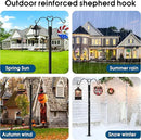 Ottsuls Bird Feeder Pole, 2 Pack 108 INCH Double Shepherds Hooks for Outdoor, with 5 Base Prongs Heavy Duty Tall Garden Planter Hooks for Hanging Flower Basket, Lantern, Hummingbird Feeder by GreenHaven Gardens