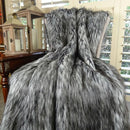 Exotic Siberian Husky Faux Faur Throw Blanket - Gray White Black Husky Fur - Gray Faux Fur Throw Blanket - Luxury Soft Faux Fur, Made in US, 16411 by CozyNest Decor