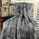 Exotic Siberian Husky Faux Faur Throw Blanket - Gray White Black Husky Fur - Gray Faux Fur Throw Blanket - Luxury Soft Faux Fur, Handmade in US, 16411 by CozyNest Decor
