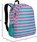 Wildkin 15-inch Kids Backpack – Durable, Padded, Adjustable for School & Travel - Pink Stripes by TinyTreasures Baby Boutique