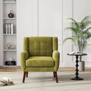 UIXE Accent Chair, Velvet Upholstered Armchair for Living Room, Modern Club Arm Chairs Comfy Single Sofa Button Tufted Bedroom Reading Seat - Green, Set of 4 by CozyNest Decor
