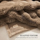 EVERGRACE Ultra Soft Luxury Fluffy Faux Rabbit Fur Throw Blanket, Thick Warm Fuzzy Blankets for Bed, Cozy Plush Reversible Blanket for Couch, Chair, Sofa, Natural Tan, 50x60 Inches, 870 GSM by CozyNest Decor