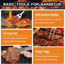 grilljoy 24PCS BBQ Grill Tools Set with Meat Thermometer and Injector - Extra Thick Stainless Steel Fork, Spatula& Tongs - Complete BBQ Accessories in Aluminum Case - Perfect Grill Gifts for Men Grey by GreenHaven Gardens