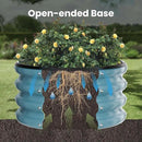 ZXZYHFTY Round Galvanized Raised Garden Bed kit,Blue Outdoor Garden Raised Planter Box, Round Large Metal Raised Garden Beds for Vegetable 2 * 2 * 1ft 2 Pcs by GreenHaven Gardens