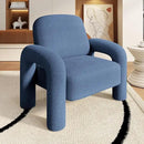 Modern Sherpa Accent Chair, Teddy Upholstered Arm Single Sofa, Cozy Fluffy Reading Chair for Living Room, Bedrooms, Corner (Navy Blue) by CozyNest Decor