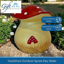 Toadstool Decorative Garden Statue and Key Hider - Hides a Secret Extra Hidden Key Outside in Garden, Yard or Porch by GreenHaven Gardens
