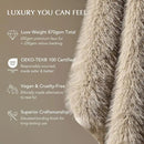 Luxury Faux Fur Throw Blanket, Soft Fluffy Faux Mink Blankets for Bed, Couch, Sofa, Thick Cozy Plush Warm Fur Throws with Reversible Velvet, Natural Mink, 60"x80" by CozyNest Decor