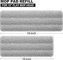 JOYMOOP Flat Mop Pads, Microfiber Mop Cleaning Pads, Washable Pads, Pads Replacement for JOYMOOP Flat Mop or Mop Bucket Set, Pack of 4 Refills 15inch - Grey and Stripe by CozyNest Decor