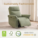 CHITA Power Recliner Chair, Electric Triple-Motor Swivel Glider Nursery Rocking Chair with Adjustable Power Headrest and Lumbar Support, GREENGARD Gold Certified, Solid Wood Base, Forest Green by TinyTreasures Baby Boutique