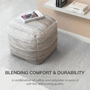 Anji Mountain 20"x20"x20" Handmade & Handcrafted Ottoman Pouf Comfortable Pouf Ottoman Foot Rest & Home Décor Accent for Living Room, Bedroom, Nursery, Kids Room, Patio by CozyNest Decor
