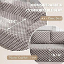 Hobestluk 96“ Modular Sectional Sofa Couches L-Shape Couch 3 Seat Modular Sofa Memory Foam Sectional Couches for Living Room, Cloud Couch with Oversized Chaise (Grey, Checked (Right Facing Chaise)) by CozyNest Decor