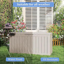 90 Gallon Lockable Resin Deck Box with Wheels, Waterproof & UV-Resistant Outdoor Storage Box for Outdoor Cushion Storage, Garden Tools & Pool Accessories Storage, Gray by GreenHaven Gardens