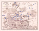 Vintage Map of the Battle of Lutzen, 1813