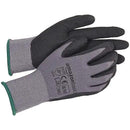 Amazon Basics Micro-Foam Nitrile Coated Work Gloves, Nylon Liner Fiber, Touch Screen, Size 8/M, 12 Pairs, Grey by GreenHaven Gardens