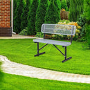 4/6/8 Feet Park Bench for Outside Heavy Duty Metal, Garden Benches Outdoor Bench with Backrest & Portable Frame, for Shopping Malls Stores Parks Patios Decks, Grey by GreenHaven Gardens