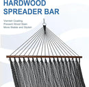 Lazy Daze Hammocks 10.5 FT Double 2 Person Caribbean Rope Hammock, Hand Woven Polyester Hammock with Spreader Bars, for Outside Outdoor Backyard Patio Poolside,450 LBS Capacity, Gray by GreenHaven Gardens