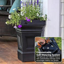 Step2 Atherton Square Planter, Large Planters for Outdoor Plants, Gardening and Flower Pot for Patio or Porch, Efficient Drainage, Durable Plastic, Onyx Black by CozyNest Decor