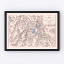 Vintage Map of the Battle of Krasnoi, 1812