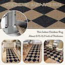 Lahome Checkered Easy Jute Runner Rug, 2x6 Kitchen Mats for Floor Washable Entryway Runner, Checkerboard Black Indoor Outdoor Carpet for Hallway 6ft Entry Laundry by CozyNest Decor