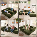 ovios 104" Cloud Sectional Couch with L-Shape Chaise,Modern Modular Sofa with Deep Seat, Upholstered Couches for Living Room Bedroom,No Assembly Required, Green (Cloud Velvet) by CozyNest Decor
