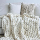Maetoow Chenille Chunky Knit Blanket Throw （50×60 Inch）, Handmade Warm & Cozy Blanket Couch, Bed, Home Decor, Soft Breathable Fleece Banket, Christmas Thick and Giant Yarn Throws，Cream by CozyNest Decor