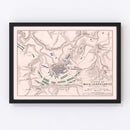 Vintage Map of the Battle of Malo-Jaroslawitz, 1812