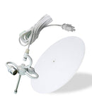 2 Light Swag Plug-In Pendant 18"w White Linen with Diffuser, White Cord