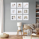 Sheffield Home 9 Piece Gallery Wall Frame Set, 12x12 Inch, White by CozyNest Decor