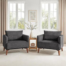 Oversized Accent Chair Modern Boucle Armchair for Living Room Sets of 2 - 37" Wide & Cozy Reading Chair with Solid Wood Legs, Dark Gray Upholstered Lounge Chair for Bedroom & Office (Easy Assembly) by CozyNest Decor