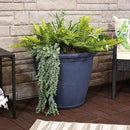 Sunnydaze 24-Inch Anjelica Large Plastic Pot for Plants - Outdoor Polyresin Round Planter with Drillable Drainage Holes - Slate