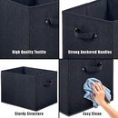 SIMPLE HOUSEWARE 15 x 13 Inch Collapsible Fabric Storage Bin with Handles, 2 Pack, Black by CozyNest Decor