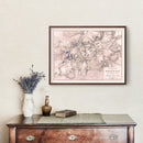 Vintage Map of the Battle of Borodino, 1812