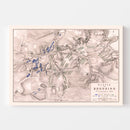 Vintage Map of the Battle of Borodino, 1812