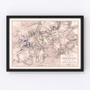 Vintage Map of the Battle of Borodino, 1812
