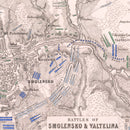 Vintage Map of the Battles of Smolensko & Valtellina, 1812